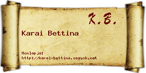 Karai Bettina névjegykártya